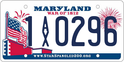 MD license plate 1AX0296