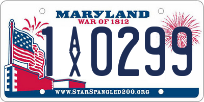 MD license plate 1AX0299