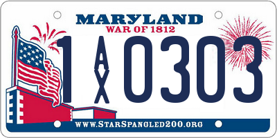 MD license plate 1AX0303