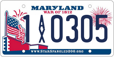 MD license plate 1AX0305