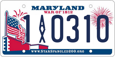 MD license plate 1AX0310