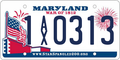 MD license plate 1AX0313