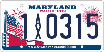 MD license plate 1AX0315