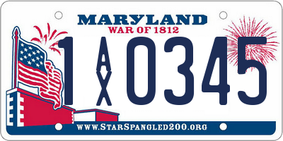 MD license plate 1AX0345