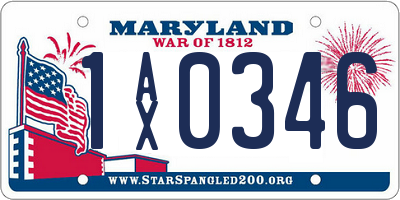 MD license plate 1AX0346