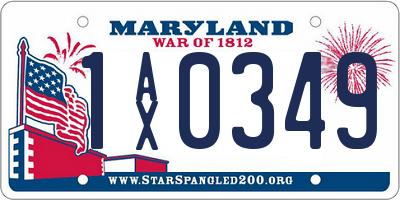 MD license plate 1AX0349