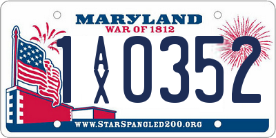 MD license plate 1AX0352