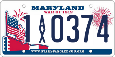 MD license plate 1AX0374