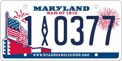 MD license plate 1AX0377