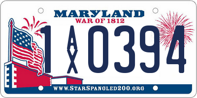 MD license plate 1AX0394
