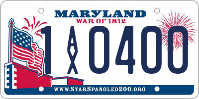 MD license plate 1AX0400