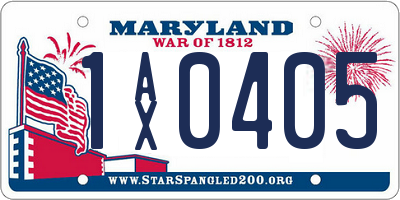 MD license plate 1AX0405