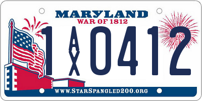 MD license plate 1AX0412