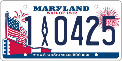 MD license plate 1AX0425