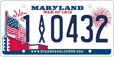 MD license plate 1AX0432