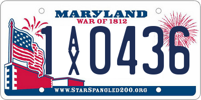 MD license plate 1AX0436