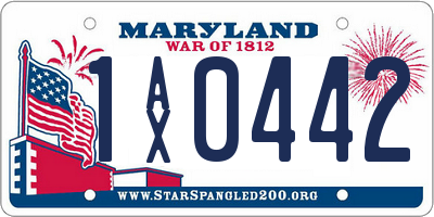 MD license plate 1AX0442
