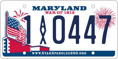 MD license plate 1AX0447
