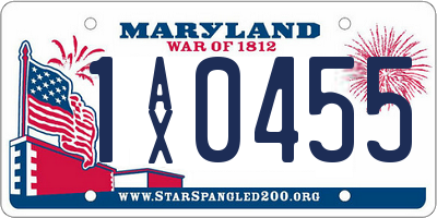 MD license plate 1AX0455