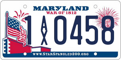MD license plate 1AX0458