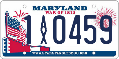 MD license plate 1AX0459