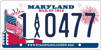 MD license plate 1AX0477