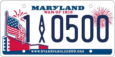 MD license plate 1AX0500