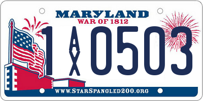 MD license plate 1AX0503