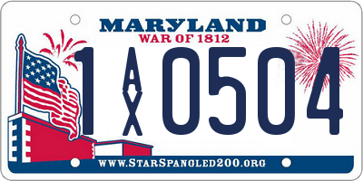 MD license plate 1AX0504