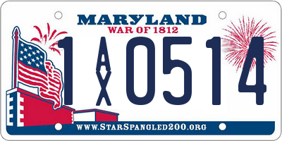 MD license plate 1AX0514