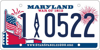 MD license plate 1AX0522