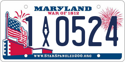 MD license plate 1AX0524