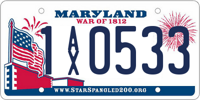 MD license plate 1AX0533