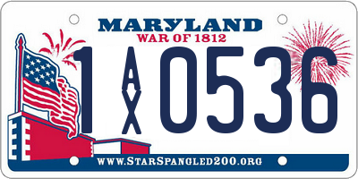 MD license plate 1AX0536