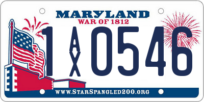 MD license plate 1AX0546