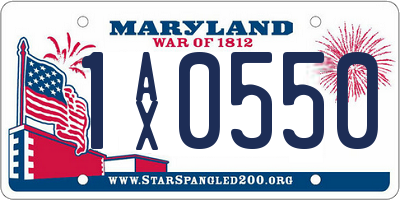 MD license plate 1AX0550