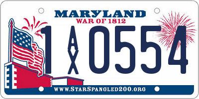 MD license plate 1AX0554