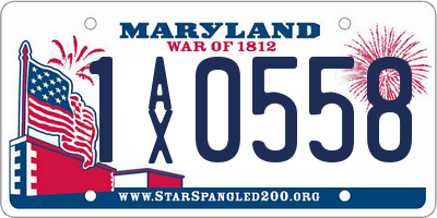 MD license plate 1AX0558