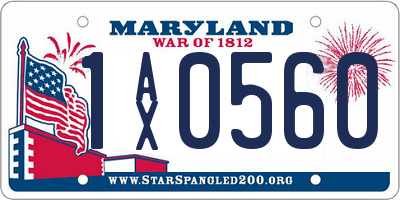 MD license plate 1AX0560