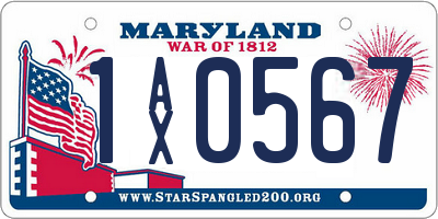 MD license plate 1AX0567