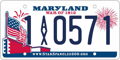 MD license plate 1AX0571