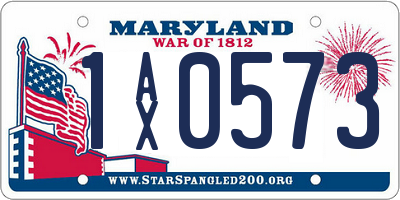 MD license plate 1AX0573