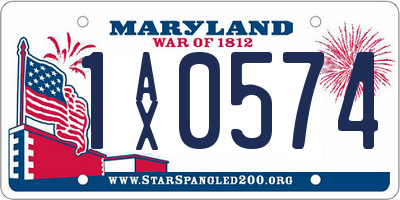 MD license plate 1AX0574