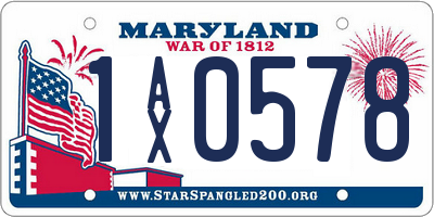 MD license plate 1AX0578