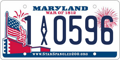 MD license plate 1AX0596