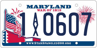 MD license plate 1AX0607
