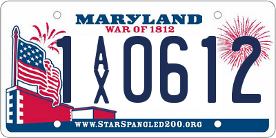 MD license plate 1AX0612