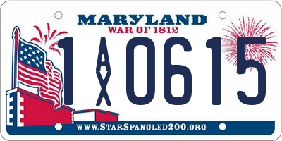 MD license plate 1AX0615