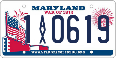 MD license plate 1AX0619