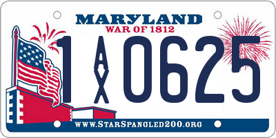 MD license plate 1AX0625